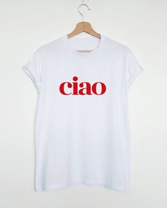 Ciao T-shirt ciao shirt ciao italian shirt ciao womens or | Etsy Minimal Shirt Design, Italian Shirts, Tshirts Design, Painted Denim, Italian Outfits, Shirt Store, Lithuania, Design Fashion, Fashion Tees