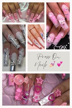 Shop our Influencers' top picks on Amazon Cute Press On Nails, Pink Acrylic Nails, Found On Amazon, Top Pick, Black Nails, White Nails, Simple Nails, Short Nails