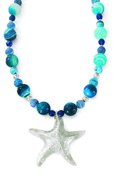 What a catch! This necklace features 6-12mm round blue agate beads with a sterling silver starfish drop centerpiece. Wear this amazing catch whenever you’re in need of a dose of Vitamin Sea! Item no. 828812 Vitamin Sea, Blue Agate, Agate Beads, Beach Jewelry