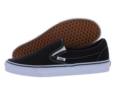 PRICES MAY VARY. Fabric: canvas Rubber sole Elastic inserts, padded insole Flat profile Round toe Featuring a black and white checkered pattern on the top, these Vans slip-on sneakers combine classic style with dependable comfort that's hard to achieve. Vans Black Slip-on Sneakers, Black Vans Sneakers For Skateboarding, Black Synthetic Vans Skate Shoes, Black Non-slip Vans Sneakers, Vans Slip-on Canvas Shoes For Skateboarding, Vans Logo, Slip On Trainers, Casual Trainers, Vans Slip On