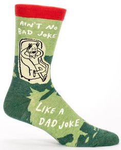 Dad Jokes Socks- John;s Crazy Socks--- Blue Q Socks, Bad Dad Jokes, Dad Socks, Dad Jokes Funny, Blue Q, Mens Crew Socks, Bad Jokes, Men's Shoe, Crazy Socks