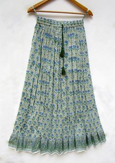 "ITEM DESCRIPTION women wear block printed cotton long skirts - summer wear broomstick style with tassel skirts Material: 100% cotton cambric soft crinkled fabric Length: - 38 inch long Waist :-28.00 inch full (14 inch half) 28 inch relaxed can stretch up to 50 inch Size: free size (fit to all) PRODUCT NAME: - Long Women Maxi skirts Ladies Vintage Long skirts Company Return Policy: Please write for more information to my email directly CHOOSE \"ASK SELLER QUESTION \" payment policy:- we accepts Flowy Cotton Ankle-length Maxi Skirt, Bohemian Cotton Maxi Skirt For Festivals, Bohemian Long Skirt With Tassels For Summer, Bohemian Ankle-length Cotton Skirt, Long Tassel Skirt For Summer, Bohemian Skirt With Tassels, Bohemian Long Skirt With Tassels, Bohemian Maxi Skirt With Tassels, Summer Cotton Skirt With Tassels