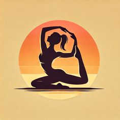 a woman doing yoga in front of the sun