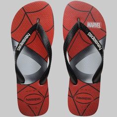 The Havaianas Spiderman Flip Flops In Strawberry. Features All Over Spiderman To The Soles, V-Shaped Strap, Toe Post Design, Flat Footbed, Textured Tread. Finished With The Havaiana Logo On The Straps. Upper Material - Rubber Sole Material - Rubber Spiderman Design Waterproof Branded Strap V-Shaped Toe Post Design Flat Footbed Textured Tread Fun Non-slip Round Toe Flip Flops, Sporty Non-slip Flip Flops, Sporty Non-slip Flip Flops With Round Toe, Fun Black Sandals With Round Toe, Black Round Toe Sandals With Fun Style, Red Non-slip Synthetic Flip Flops, Spiderman Design, Floral Flip Flops, Girls Flip Flops