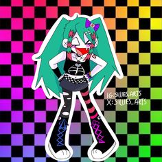 Scene Hatsune Miku, Scene Miku, Emo Miku, Scene 2000s, Miku Hatsune Vocaloid, Miku Hatsune, Scene Art, Scene Kids, Scott Pilgrim