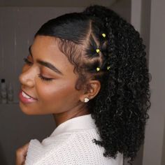 Easy Rubber Band Hairstyles, Mixed Hairstyles, Band Hairstyles, Rubber Band Hairstyles, Big Afro, Hair Services, Cute Curly Hairstyles