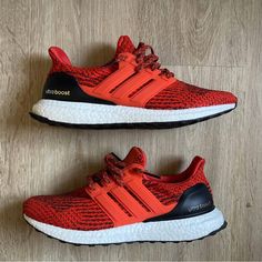 Used Excellent Condition. Super Comfortable Adidas Ultraboost, Shoes Adidas, Red Adidas, Adidas Ultra Boost, Ultra Boost, Mens Shoes Sneakers, Adidas Shoes, Adidas Men, Red Color