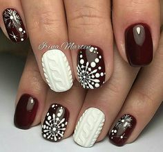 Cable knit nails Nails Holiday, Christmas Nail Art Designs, Nail Swag, Winter Nail Art, New Year's Nails, Xmas Nails, Simple Nail Designs, Cool Nail Designs