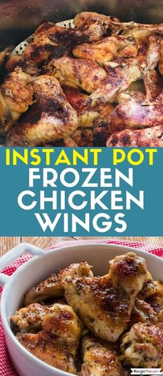 the cover of instant pot frozen chicken wings