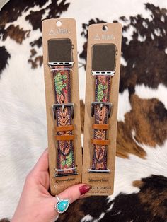 Sizes: 38/41 & 42/45 mm Designed for Apple Watches only Handmade Apple Watch Band, Tooled Cactus, Western Shopping, Western Things, Smart Watch Bands, Leather Apple Watch Band, Watch Band Bracelet, Apple Watches, Brown Cowhide