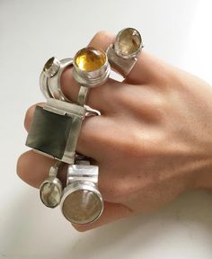 Dope Jewelry, Colored Stones, Jewelry Lookbook, Bling Rings, Contemporary Jewelry, Metal Jewelry, Statement Jewelry