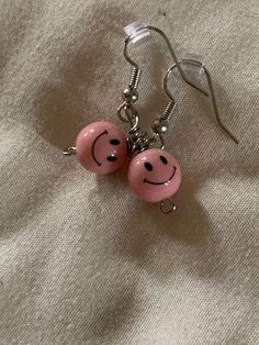 Kid core smiley face earrings - pink 1 in stock No refunds Made by McKenna Playful Pink Round Earrings, Fun Pink Earrings For Pierced Ears, Nickel-free Pink Earrings For Everyday, Casual Pink Jewelry With Ear Wire, Handmade Casual Pink Earrings, Cute Smiley Face Earrings For Gift, Pink Smiley Face Jewelry For Everyday, Trendy Pink Smiley Face Jewelry, Trendy Pink Hypoallergenic Earrings