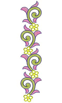 an embroidery design with swirls and flowers