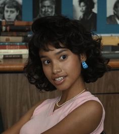 1980s Hair Black Women, Curly Hairstyles 80s, Early 80s Hair, Mulan Short Hair, Curly Hair 80s, Box Braids High Ponytail, Layered Hair Ponytail, Curls Layered Hair, Black Women Face Claim