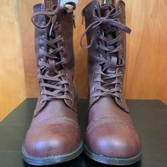 Rampage, Brown Lace Up & Zippered Boots. Nwt. Size 7.5 Cheap Brown Lace-up Boots, 2000s Boots, Vintage Brown Lace-up Leather Boots, Vintage Brown Leather Lace-up Boots, Brown Lace-up Boots Medium Width, Vintage Brown Lace-up Rugged Boots, Dark Brown Boots, Colored Boots, Black Lace Up Boots