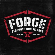 the logo for force strength and fitness, which is designed in black and red with white lettering