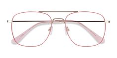 Pink & Rose Gold aviator eyeglasses available in variety of colors to match any outfit. These stylish full-rim, large sized metal eyeglasses include free single-vision prescription lenses, a case and a cleaning cloth. Rose Gold Glasses, Aviator Eyeglasses, Metal Eyeglasses, Gold Glasses, Discover Your Style, Rose Gold Frame, Four Eyes, Glasses For Women, Rose Gold Metal