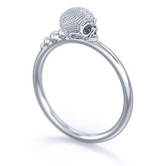 We love this eye catching stackable Tiny Maddow Skull Ring. This ring can be ordered in your choice of Sterling Silver, 14k White Gold, or 14k Yellow Gold. The Sterling Silver Maddow Skull Rings have a lightly hand burnished oxidized finish which really sets off its beautiful features. The 14k White Gold and 14k Yellow Gold Maddow Skull Rings are polished to a luxurious high shine. Our tiny goth skull ring has a fun style all its own. Show off your edgy side with a new Maddow Skull Ring on your Sterling Silver Midi Rings, Midi Rings Silver, Beautiful Features, Skull Rings, Knuckle Rings, Midi Rings, Fun Style, Skull Ring, Stackable Rings