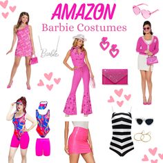 barbie dolls are dressed up in pink outfits