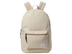 Herschel Supply Co. Settlement - Backpack Bags : Light Taupe/Chicory Coffee : Limited lifetime warranty. Don't be dragged down by oversaturated style. Revel in the clean, classic, and uncomplicated design of the Herschel Supply Co. Settlement backpack. School backpack with a classic silhouette in a durable polyester. Spacious main compartment can hold books, clothes, or other daily essentials. Interior sleeve pocket can hold up to a 15 laptop. Additional front compartment with a key clip. Intern Cheap Cream Backpack-style Shoulder Bag, Cheap Beige Backpack For Study, Plain Backpacks For School, Neutral Backpack, Hershel Backpack, School Edit, Cream Backpack, Herschel Bag, Cute Backpacks For School