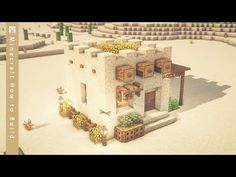 Minecraft | How to Build a Small Desert House - YouTube Adobe Minecraft House, Minecraft Sand House Ideas, Mc Desert House, Minecraft Desert Market Stall, Desert Starter House Minecraft, Sandstone Houses Minecraft, Minecraft Desert Builds Tutorial, Small Desert House Minecraft