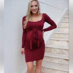 Sexy Mama Maternity Tie Front Maternity Dress. Burgundy, Size 5 (18-20 In Dresses), New With Tags! Bump Style, Beauty Hair, Maternity Dress, Maternity Dresses, Bump, Colorful Dresses, Womens Dresses, Tags, Hair