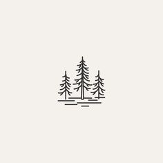 some trees that are in the middle of a white and black background with text on it