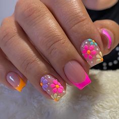 Nagel Tips, Colorful Nails, Summery Nails, Nails For Women, Diy Nail Art, Short Acrylic Nails Designs, Pink Acrylic Nails, Nature Tattoos, Stick On Nails