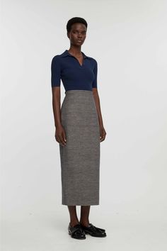 The Lorelei pencil skirt follows the Emilia Wickstead feminine tailoring, featuring a chevron weave base adorned with a fine navy and white detail. With its high-waisted design, wide waistband, and back vent, this versatile skirt exudes sophistication and grace, offering both style and comfort for any occasion. Emilia Wickstead, Pencil Skirts, Wide Waistband, Guest Dresses, Bridal Collection, Fashion Advice, Wedding Guest Dress, Navy And White, Bridal Party