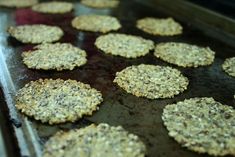 some cookies are cooking in an oven