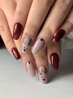 Cute Christmas Nails, Christmas Nails Easy, Christmas Gel Nails, Her Nails, Christmas Nails Acrylic, Nails 2023, Festival Nails, Christmas Nail Designs