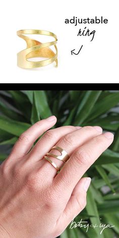 Modern Adjustable Wide Band Ring For Wedding, Modern Gold Rings Nickel Free, Modern Adjustable Hand Forged Rings, Unique Hand Forged Open Band Jewelry, Nickel-free Modern Open Band Jewelry, Adjustable Brass Wide Band Open Ring, Hand Forged Adjustable Modern Jewelry, Adjustable Minimalist Handcrafted Jewelry, Modern Adjustable Hand Forged Jewelry