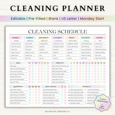 a cleaning schedule with the words cleaning schedule on it