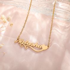 "* Material: High Quality Solid 925 Sterling Silver or Stainless Steel * Chain Length: 16\",18\",20\",22\",24\" * Finish: Sterling Silver ∙ 18K Gold Plated ∙ Rose Gold Plated * All our jewelry is custom made by hand with Love and Care in our workshop ♡ H O W ∙ T O ∙ O R D E R * Simply use the 'PERSONALIZATION BOX' to let us know the NAME and the FONT NUMBER that you would like.Each name max 10 characters. NAME + FONT NUMBER ♡ O T H E R ∙ I N F O R M A T I O N * This heart necklaces is made from 925 sterling silver or stainless steel and then plated with 18k gold to ensure it doesn't fade like other  necklaces. * Personalized Handmade Gift Ideas for Your Favorite Person,Few things feel as special as opening a monogrammed gift/Jewelry. Cross everyone you love off your list with these unique, Engraved Name Necklace For Valentine's Day, Engraved Stainless Steel Name Necklace For Valentine's Day, Valentine's Day Engraved Heart Pendant Custom Necklace, Valentine's Day Engraved Name Necklace, Engraved Heart Nameplate Necklace For Valentine's Day, Valentine's Day Custom Engraved Nameplate Necklace, Engraved Charm Necklaces For Her On Valentine's Day, Engraved Heart Necklace, Jewelry Valentines Day