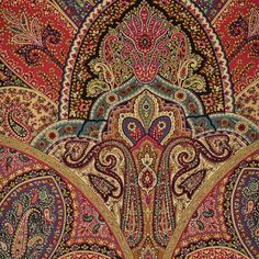 an intricately designed paisley print on fabric