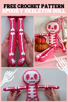 crochet skeleton doll pattern with instructions to make it