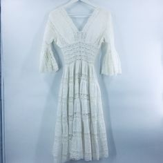 This Beautiful Cotton And Laced Dress Is Perfect For A Second Dress At A Garden Wedding. Or An All White Party. Second Dress, All White Party, White Party, All White, Vintage Dress, Garden Wedding, A Garden, White Cotton, Vintage Dresses