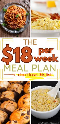 Cheap Grocery List For Two, Meal Plan Cheap, Grocery List For Two, Meal Planning For One, Extremely Cheap Meals, Frugal Family Meals, Cheap Grocery List, Dirt Cheap Meals