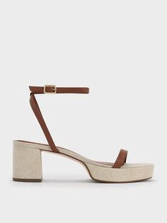 Multicoloured Thin-Strap Block Heel Sandals | CHARLES & KEITH Faux Leather Heels, Size Chart For Kids, Block Heel Sandals, Charles Keith, On Repeat, Ankle Straps, Block Heels Sandal, Heeled Sandals, Heel Sandals