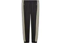 Gucci Oversize Technical Jersey Jogging Pant Black/Ivory - US Gucci Luxury Wide Leg Pants, Chic Gucci Trousers, Designer Joggers, Jogging Pants Black, Stylish Activewear, Running Leggings, Hot Sneakers, Jogging Pants, Mens Activewear