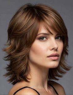 Trendy Layered Haircuts, Textured Lobs, Medium Shaggy Hairstyles, Edgy Hair Color, Chin Length Haircuts, Medium Shag Haircuts, Wavy Hairstyles Medium