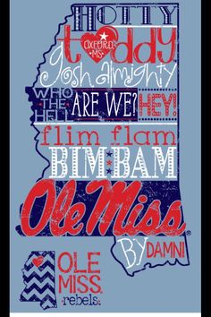 a poster with the state of mississippi in red, white and blue