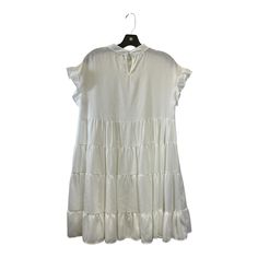 Brand: Style: DRESS CASUAL SHORT Color: WHITE Size: S SKU: 311-31140-17689 CONDITION: LIKE NEW White Short Sleeve Mini Dress For Daytime, White Short Sleeve Mini Dress For Vacation, Casual White T-shirt Dress With Short Sleeves, White Cotton Knee-length Mini Dress, Knee-length White Cotton Mini Dress, White Cotton Crew Neck T-shirt Dress, White Cotton Short Sleeve T-shirt Dress, White Outfits, Like New