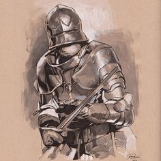 Warriors Medieval Knight Armor, Medieval Drawings, Metal Armor, Warriors Illustration, Larp Armor