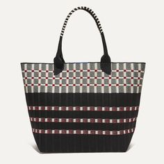 The Lightweight Tote in Newspaper Lightweight, flexible design features an intricate striped pattern in black, ivory and dark red.;  Durable whipstitch handles in black and ivory fit comfortably over the shoulder.;  Fits everything from your picnic mat to your yoga clothesand even an extra pair of shoes.;  A handy key leash in black and ivory keeps your keys or accessories secure and easy to find.;   Need extra organization? Our versatile Wristlet easily clips onto this tote.; Height: 13.6 in / Mens Chukkas, Chukka Boots Men, Picnic Mat, Clutch Pouch, Classic Boots, Boots Fall, Travel Pouch, Large Tote Bag, Bag For Women