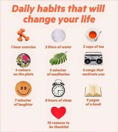 a poster with the words daily habitts that will change your life written below it