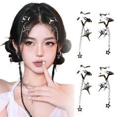 PRICES MAY VARY. CHARMING ACCENTS Add a touch of charm to your hairstyle with the Yeomju star hair clips. These elegant hair clips are the perfect accessory to add that special touch to any look, whether casual or formal. The stylish metal accents and glittery design take your style to a new level and make you the centre of any event HIGH QUALITY MATERIALS Yeomju hair clips are made of high quality alloy materials that guarantee durability and style. Their robust build ensures they can withstand daily wear and tear and always look good. Wear them with confidence as they are not only fashionable, but also resistant to wear and tear WIDE APPLICATIONS Whether it's daily wear or special occasions such as parties, weddings or birthdays, Yeomju hair clips are the ideal accessory. Its versatile d Unique Hair Clip, Snap Hair Clips, Y2k Design, Y2k Accessories, Elegant Hair, Your Hairstyle, Metal Accents