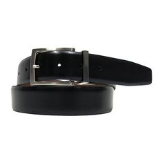 Features: ReversibleBelt Length: 38 InStrap Width: 1.38 InchesBase Material: 100% LeatherFabric Description: LeatherBelt Width: 1 3/8 InCare: Wipe CleanCountry of Origin: Imported Black Leather Belt Buckles For Workwear, Modern Belts With Removable Belt For Business Casual, Modern Black Belt For Business, Modern Black Business Belt, Modern Black Leather Belts And Suspenders, Leather Belts And Suspenders With Removable Belt For Work, Black Leather Belt For Business, Black Leather Belt For Business Casual, Modern Black Belts And Suspenders For Work