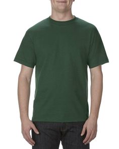 Adult 6.0 oz., 100% Cotton T-Shirt - FOREST GREEN - L | Alstyle Adult 6.0 oz. Cotton T-Shirt in Forest Green Size Large Wholesale T Shirts, Home T Shirts, Unisex Shorts, Casual Fits, Classic Shirt, Calgary, American Apparel, Cotton Shorts, Men Short Sleeve