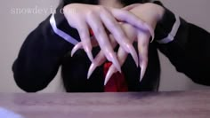 Long Sharp Natural Nails, Snow Nails, Long Natural Nails, Long Fingernails, Long Stiletto Nails, Curved Nails, Wow Nails